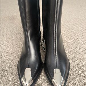 Alexander McQueen Black Boots with Silver Details